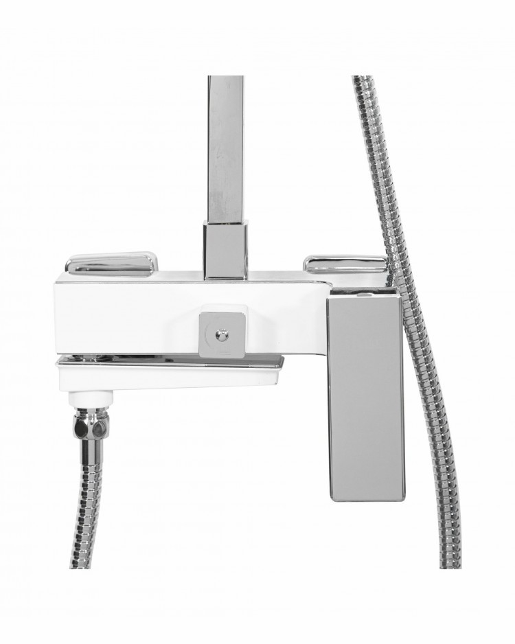 Душевая система с тропическим душем Vivi-Felice 3060 белый хром 3