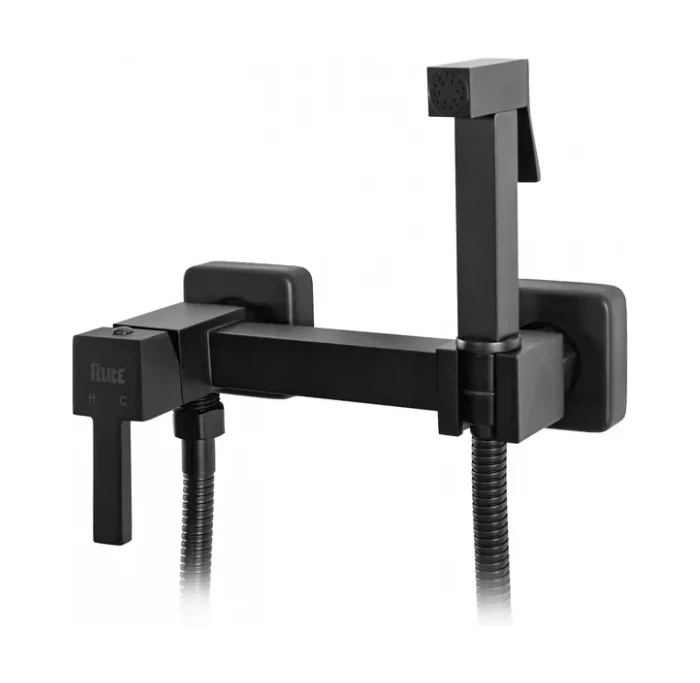 Гигиенический душ со смесителем встраиваемый Vivi-Felice 6515 Черный матовый