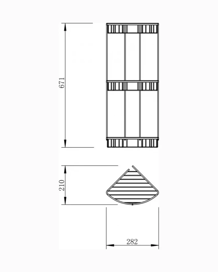 Полка корзина угловая Vivi-Felice F 03 черный матовый 2